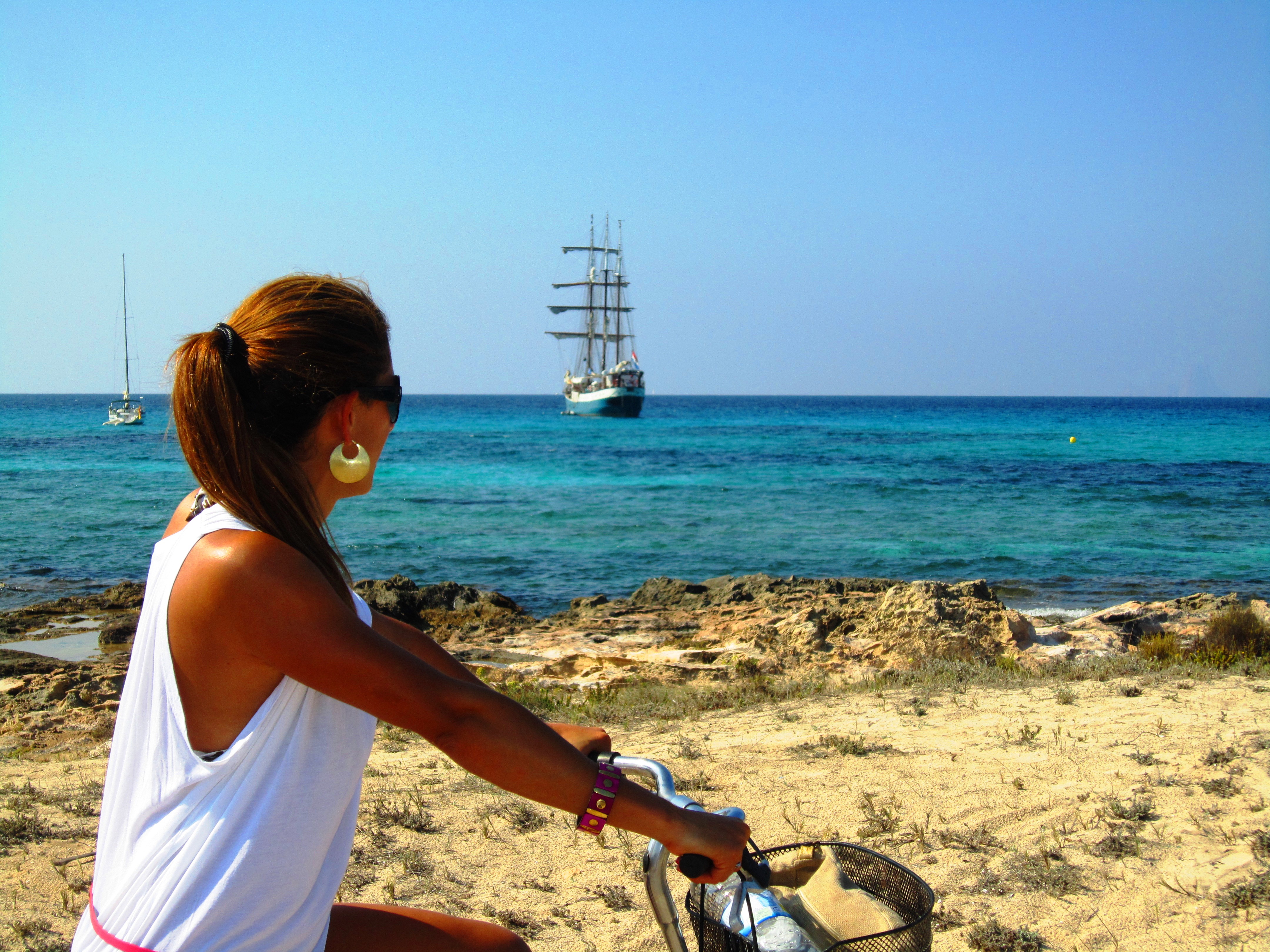 woman on Ibiza beach
